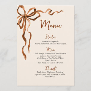 Christmas Whimsical Funky Boho Bow Dinner Party Menu