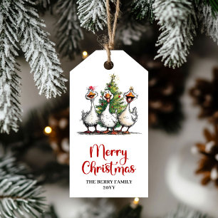 Christmas Whimsical Silly Geese Humor Gift Tags