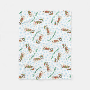 Christmas Whippet Fleece Blanket