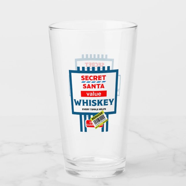 Christmas Whiskey Label Glass (Front)
