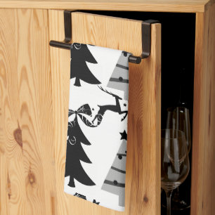 Christmas White & Black Trees Kitchen Towels