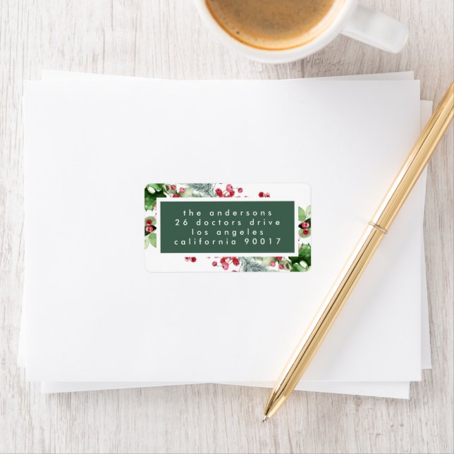 Christmas White Border Holiday Address Label (Insitu)