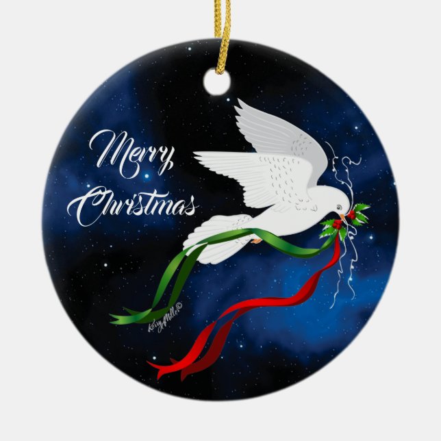 Christmas White Dove Ornament (Front)