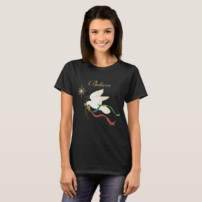 Christmas White Dove T-Shirt (Front Full)