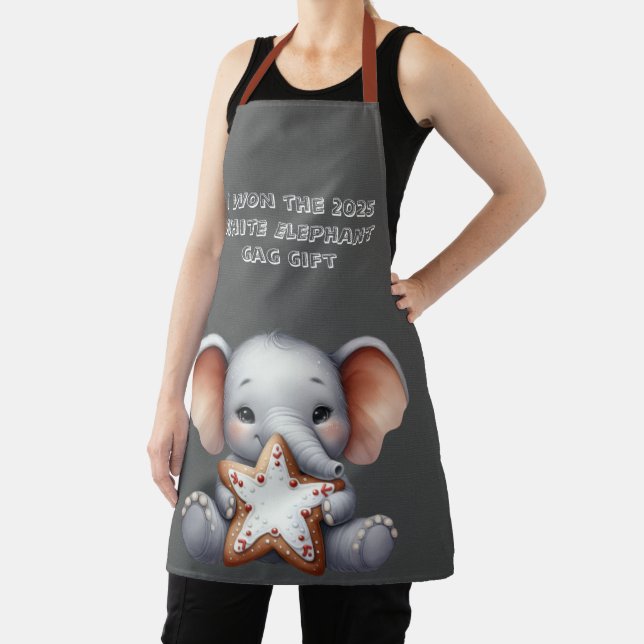 Christmas White Elephant Gag Gift Apron (Insitu)