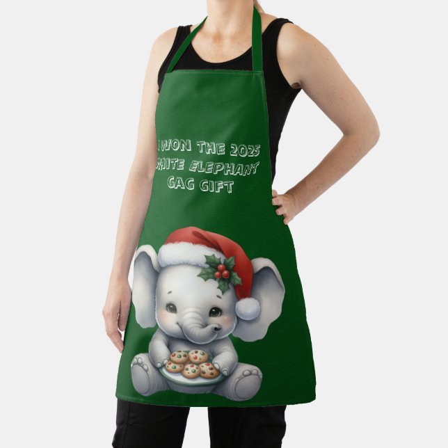 Christmas White Elephant Gag Gift Apron (Insitu)