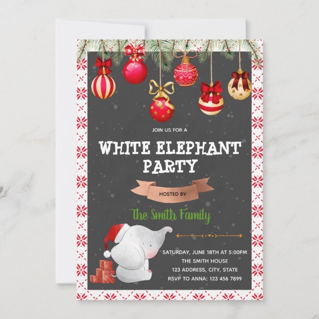 christmas white elephant invitation (Front)