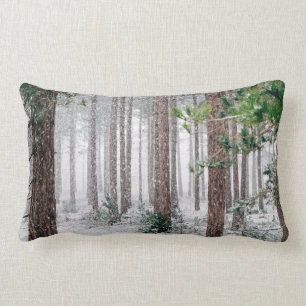 Christmas white Forest snow pillow