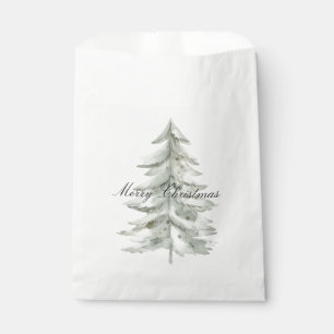 Christmas White Green Tree Favour Bag
