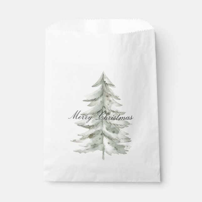 Christmas White Green Tree Favour Bag (Front)
