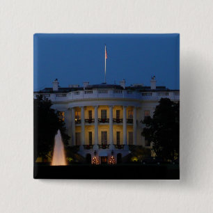 Christmas White House at Night in Washington DC 2 Inch Square Button