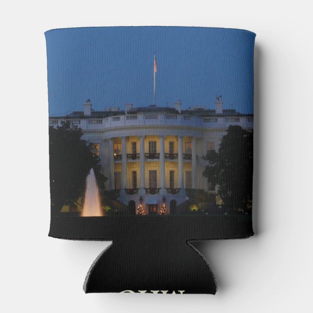 Christmas White House at Night in Washington DC Can Cooler (Back)