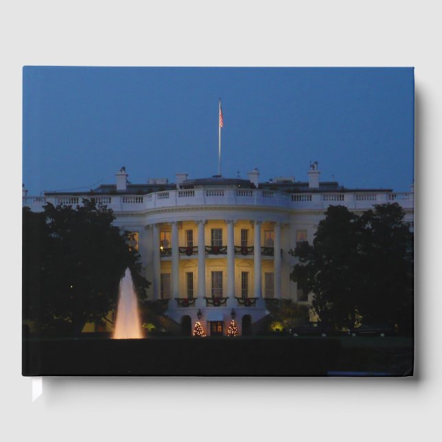 Christmas White House at Night in Washington DC Guest Book (Front)