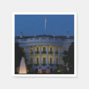 Christmas White House at Night in Washington DC Napkin
