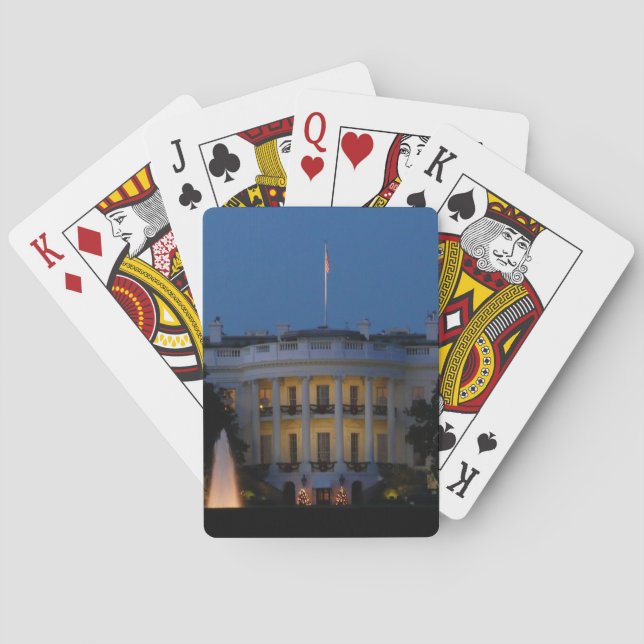 Christmas White House at Night in Washington DC Playing Cards (Back)