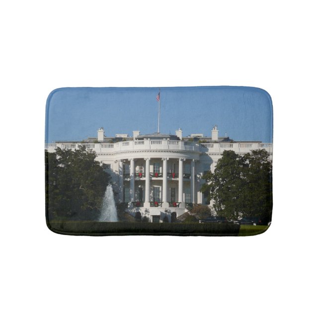 Christmas White House for Holidays Washington DC Bath Mat (Front)
