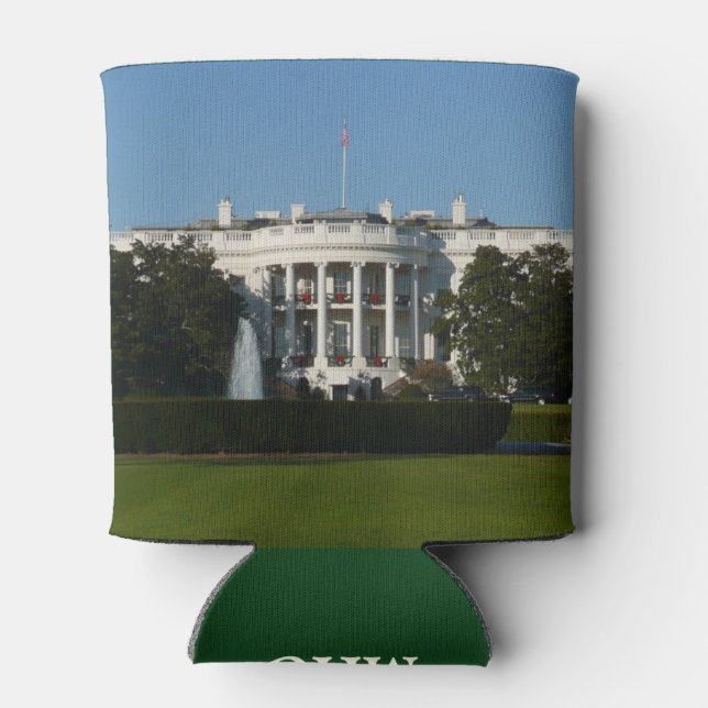 Christmas White House for Holidays Washington DC Can Cooler (Back)
