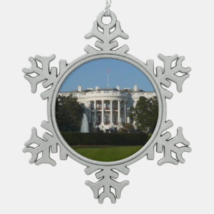 Christmas White House for Holidays Washington DC Snowflake Pewter Christmas Ornament