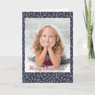 Christmas White Pine Boughs Feathers Berries Photo Note Card