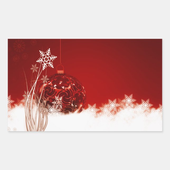 Christmas white red decoration sticker (Front)