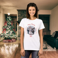 Christmas white red family photo names mother