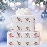 Christmas white red photo joy wrapping paper<br><div class="desc">A simple modern minimalist Christmas wrapping paper in red and white.  A chic white background,  with the word JOY written with red bold letters.  The letter O is used as a photo frame.  Personalize and add your own family photo,  name and year.</div>