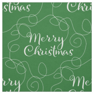 CHRISTMAS white seamless pattern with LINES Fabric