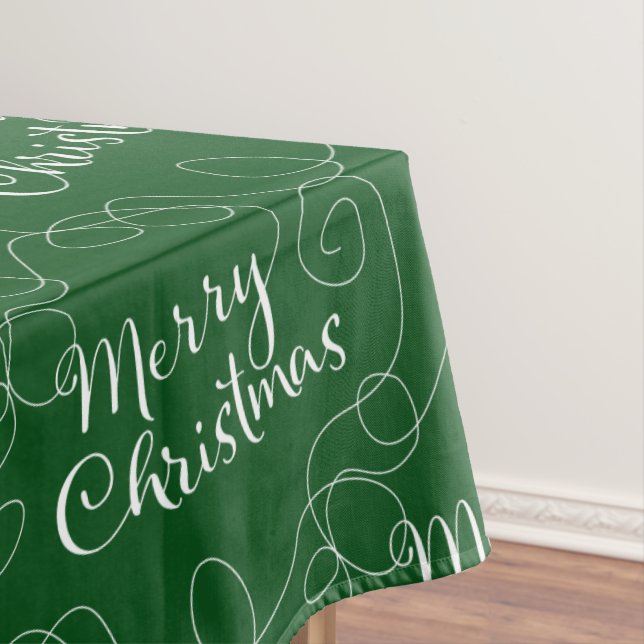 CHRISTMAS white seamless pattern with LINES Tablecloth (In Situ)