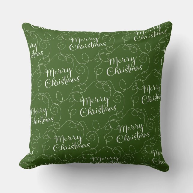 CHRISTMAS white seamless pattern with LINES Throw Pillow (Front)