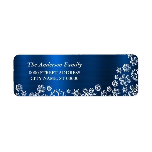 Christmas White Snowflakes Navy Blue (Front)