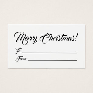 Christmas white to from blank script