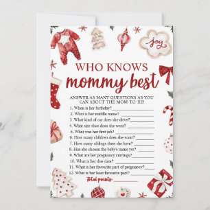 Christmas Who Knows Mommy Best Baby Shower Game Invitation
