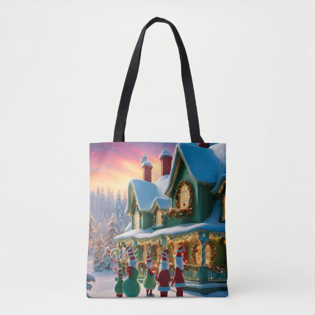 Christmas Whoville-Inspired  Tote Bag (Front)