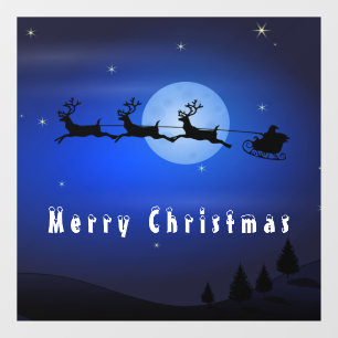Christmas Window Cling Santa and Reindeers