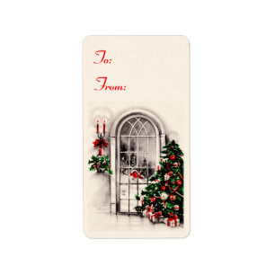 Christmas Window Lights Gift Tag Stickers