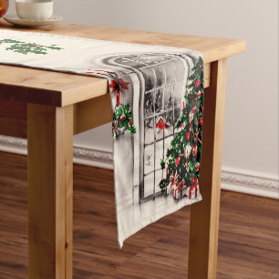 Christmas Window Lights Long Table Runner