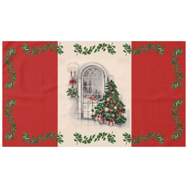Christmas Window Lights Tablecloth (Front (Horizontal))