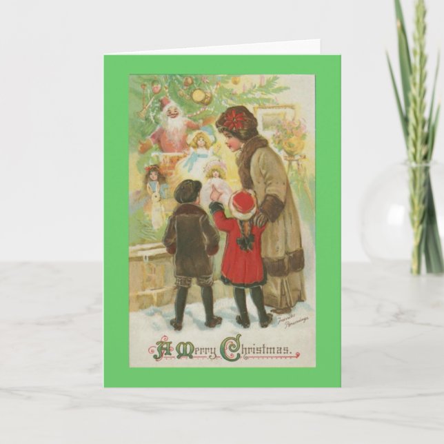 Christmas Window Shopping Holiday Card (Front)