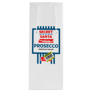 Christmas Wine And Sparkling Wine Labels Gift Bag