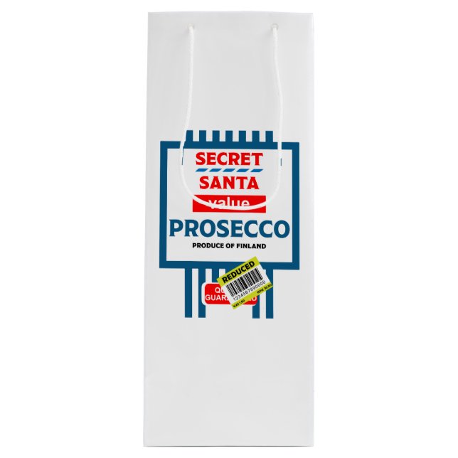 Christmas Wine And Sparkling Wine Labels Wine Gift Bag (Front)