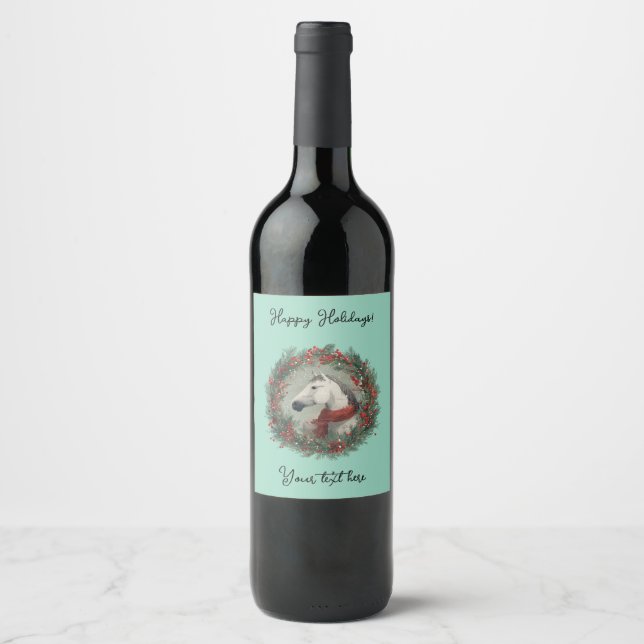 Christmas Wine Bottle Label customizable  (Front)
