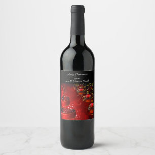 Christmas Wine bottle Label Set personalized