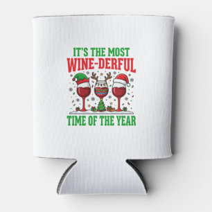 Christmas Wine-Derful Red Wine Design Can Cooler