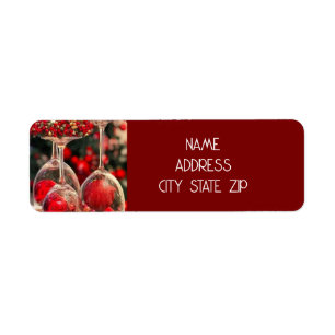 *CHRISTMAS WINE GLASS DECOR* ADDRESS LABEL