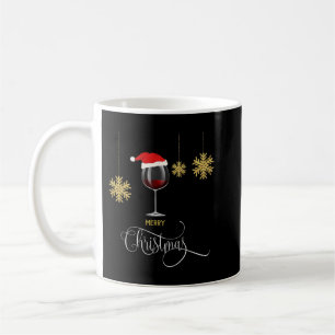 Christmas Wine Glass Santa Hat Xmas Gift for Women Coffee Mug