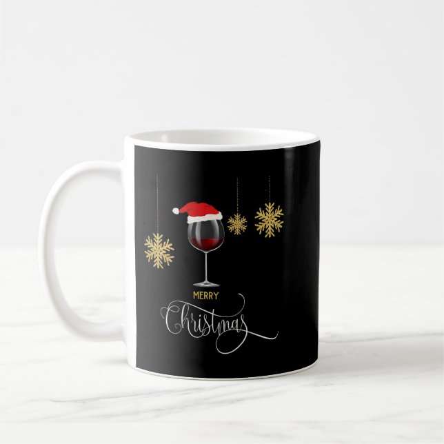 Christmas Wine Glass Santa Hat Xmas Gift for Women Coffee Mug (Left)