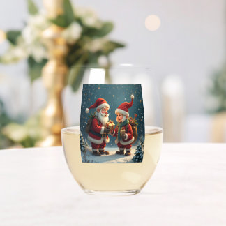 christmas wine glasses
