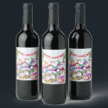 Christmas Wine Label Happy Snowman Party Funny<br><div class="desc">Christmas Wine Label with Happy Snowmans Party Funny Drawing Cartoon Snowman Celebration with Text - Choose / Add Your Unique Text / Font / Colour - Make Your Special Wine Bottle Labels / Gift - Resize and move or remove and add elements / image with customization tool ! - Drawing...</div>