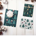 Christmas Wine Lover  Wrapping Paper Sheet<br><div class="desc">This design may be personalized by choosing the Edit Design option. You may also transfer onto other items. Contact me at colorflowcreations@gmail.com or use the chat option at the top of the page if you wish to have this design on another product or need assistance with this design. See more...</div>