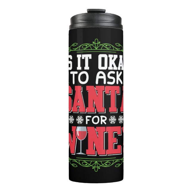 Christmas wine red wine quote thermal tumbler (Front)